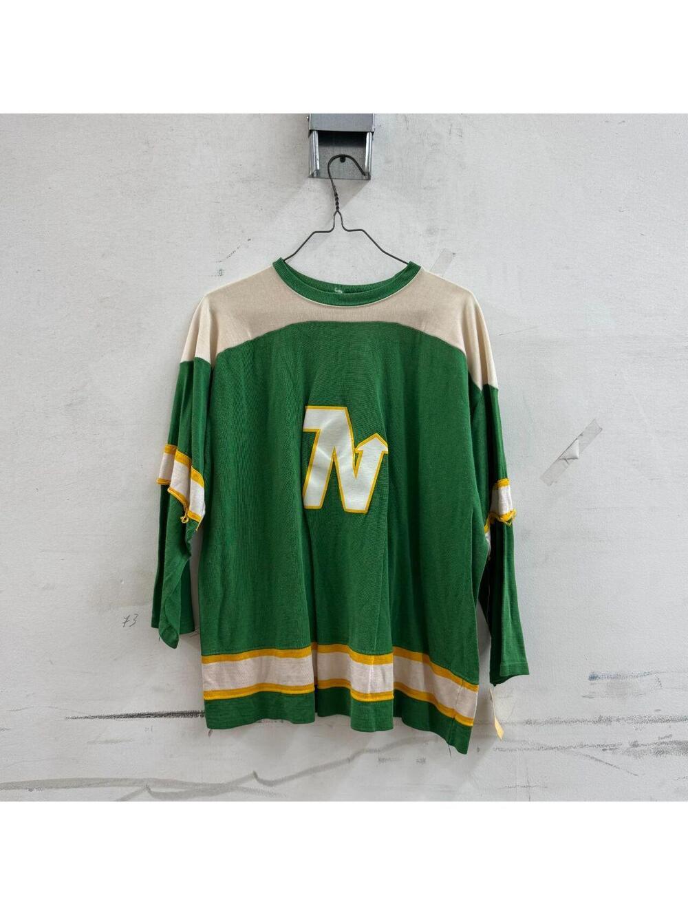 Vintage 60s 70s Rawlings Kelly Green & Gold Durene "N" Football Jersey